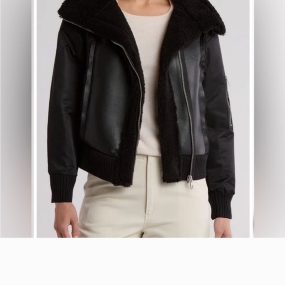NWT Jason Wu Faux Shearling Bomber Size XS - Picture 3 of 11